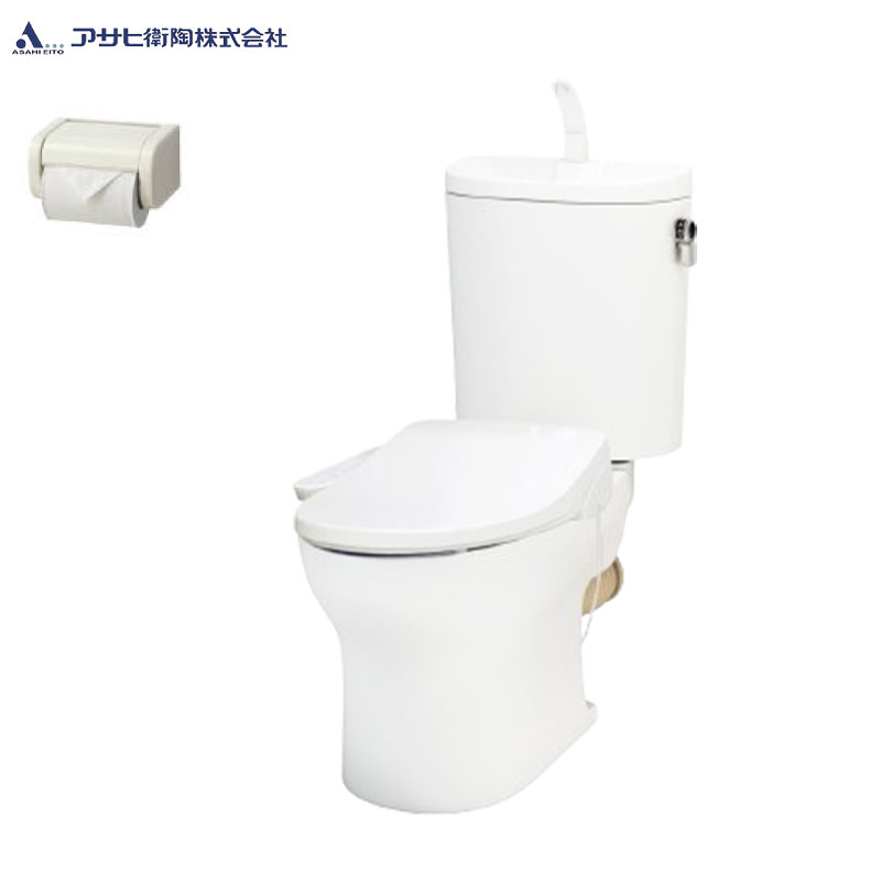 【送料無料】アサヒ衛陶 組み合わせトイレセット エディ868+サンウォッシュ 壁:排水芯148/155mm 手洗い有り 紙巻器付 袖付きタイプ 脱臭機能 ラブリーホワイト RA9486PT921(LW)｜リフォームネクスト