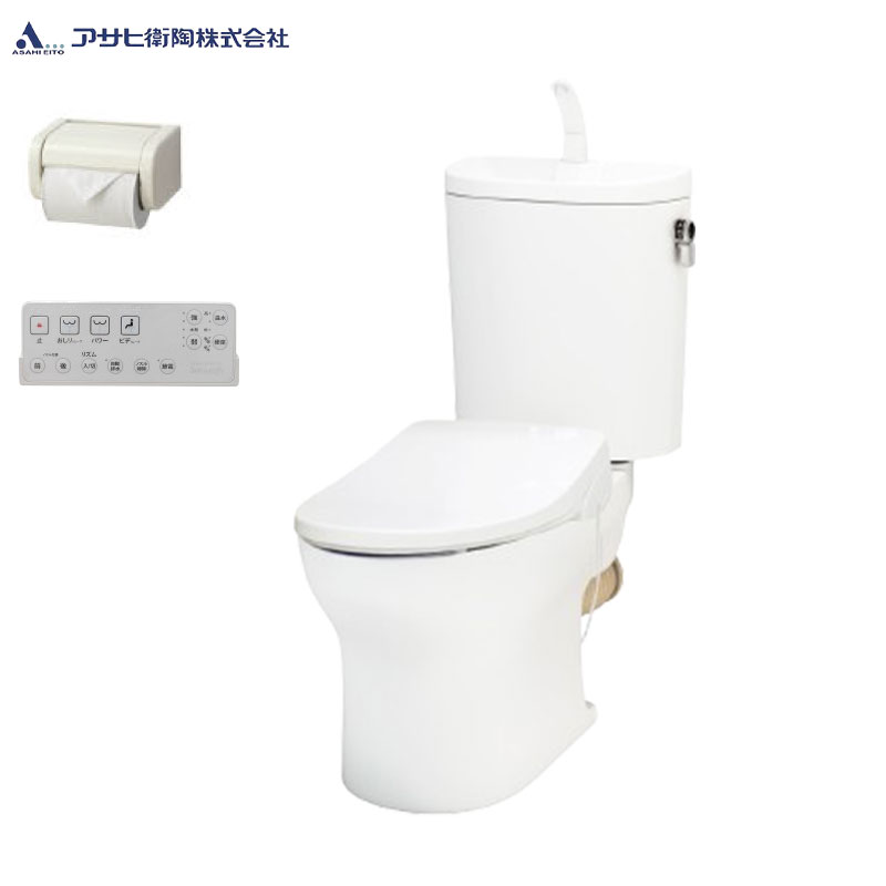 【送料無料】アサヒ衛陶 組み合わせトイレセット エディ868+サンウォッシュ 壁:排水芯148/155mm 手洗い有り 紙巻器付 リモコンタイプ ラブリーホワイト RA9486PT931(LW)|リフォームネクスト