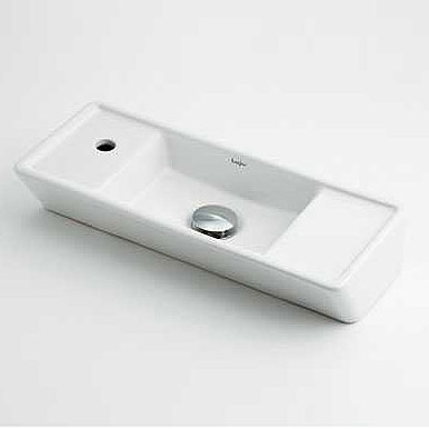 カクダイ 手洗器単品 ベッセル式 角形 水栓取付穴径:φ25 左側1ヶ所 Luju 493-065|リフォームネクスト