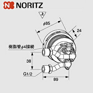ノーリツ 循環アダプターMB2 マイクロバブル エコジョーズ ユコアGT ネジR 給湯器部材 循環アダプタMB2-1-FR 0707493｜リフォームネクスト