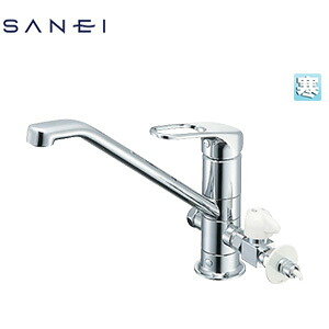 SANEI キッチン用蛇口 台 シングルレバー混合水栓 分岐口付 泡沫 スパウト258mm 寒冷地 K87112ETJK-V2S