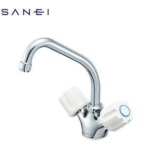 SANEI キッチン用蛇口 台 2ハンドル混合水栓 スパウト153mm 一般地 K811-W