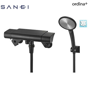 SANEI ●風呂場用水道の栓 オルディナプラス 壁 洗い場専用 サーモスタット付シャワー二階建てバス練り合わせる水栓 手元取り替えっこ 引っ敷き黒いこと 冷ややかさ地 SK18502T5K-MDP