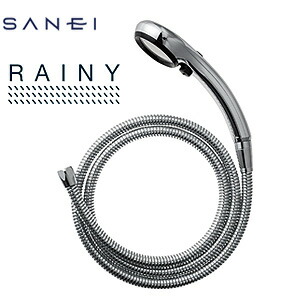 SANEI シャワーヘッドセット レイニーメタリック ストップ ホース 長さ1.6m PS303-CTMA-CD