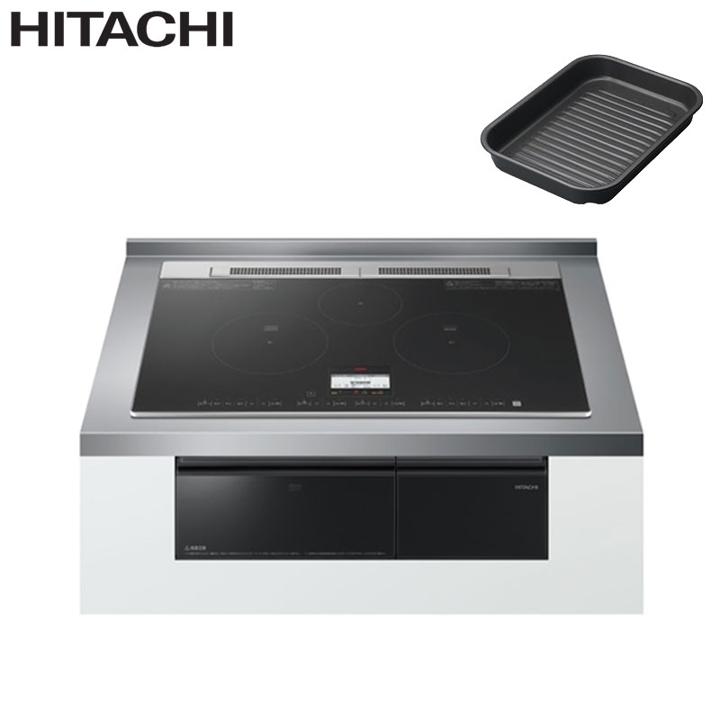 【貨物輸送無料】日立 IH煮炊き暖房器 N8AT続きもの 75珊 3口IH マルチ食べ物屋 黒いこと 鉄・ステンレス鋼相応う 30A 単相200V ラク旨食べ物屋 HT-N8AKTWF(K)