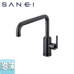 SANEI ●キッチン用蛇口 cye 台 シングルワンホール混合栓 泡沫 スパウト270mm マットブラック 一般地 K87410JV-MDP-13