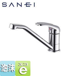 SANEI キッチン用蛇口 台 シングルワンホール混合栓 ミニキッチン用 プラスエコ 泡沫 スパウト200mm 一般地 K87111EJV-S-13｜リフォームネクスト