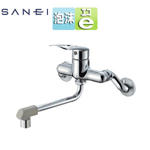 SANEI キッチン用蛇口 壁 シングル混合水栓 プラスエコ 泡沫 スパウト170mm 一般地 K1700ED-4UR-13