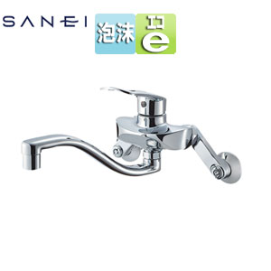 SANEI キッチン用蛇口 COULE 壁 シングル混合水栓 プラスエコ 泡沫 スパウト220mm 一般地 K1712EA-13 18,790円