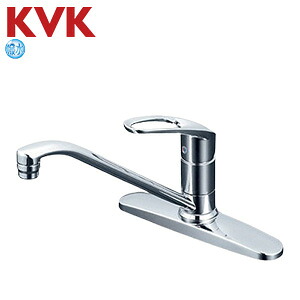KVK キッチン用蛇口 台 シングルレバー混合水栓 泡沫 スパウト262mm 撥水 一般地 KM5091THS