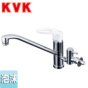 KVK キッチン用蛇口 台 シングルレバー混合水栓 流し台用 分岐止水栓付 給水分岐専用:360度回転式 泡沫 一般地 KM5041CTU