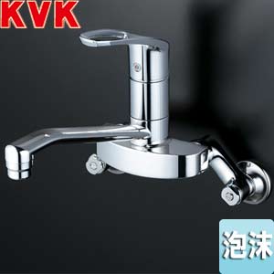 KVK キッチン用蛇口 壁 シングルレバー混合水栓 上付パイプ 泡沫 一般地 KM5010T
