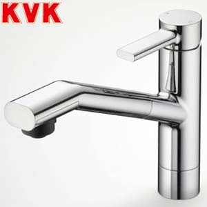 KVK キッチン用蛇口 台 シングルレバー混合水栓 流し台用 シャワー付 ホース引出式 一般地 KM908
