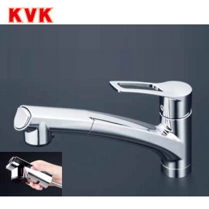 KVK キッチン用蛇口 台 シングルレバー混合水栓 流し台用 NSFシャワー ホース引出式 一般地 KM5021T