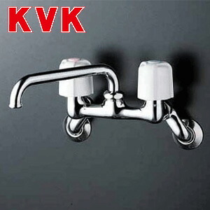 KVK キッチン用蛇口 壁 2ハンドル混合水栓 一般地 KM14N2