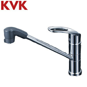 KVK キッチン用蛇口 台 シングルレバー式シャワー付混合栓 200mmパイプ付 一般地 KM5051TFR2|リフォームネクスト