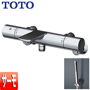TOTO 浴室用蛇口 壁 洗い場専用 サーモスタット付シャワーバス混合水栓 コンフォートウエーブシャワー(メタル) シリンダー形 スパウト83mm 一般地 TBV01S03JA|リフォームネクスト