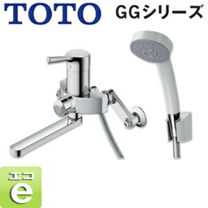 TOTO 浴室用蛇口 GGシリーズ 壁 浴槽・洗い場兼用 シングルレバー混合水栓 コンフォートウエーブシャワー(樹脂) スパウト170mm 一般地 TBV03301J1