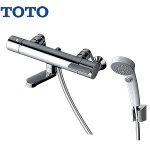 TOTO 浴室用蛇口 GGシリーズ 壁 浴槽・洗い場兼用 サーモスタット付シャワーバス混合水栓 コンフォートウエーブクリックシャワー(樹脂) スパウト70mm 一般地 TBV03446J1