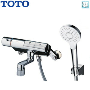 TOTO 浴室用蛇口 壁 洗い場専用 サーモスタット付シャワーバス混合水栓 タッチスイッチ水栓 コンフォートウエーブシャワー(めっき) スパウト70mm 寒冷地 TMN40STY3Z