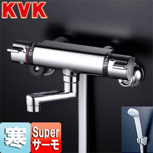 KVK 風呂場用水道の栓 壁 洗い場専用 KF800Tつづき物 サーモスタット付シャワー二階建てバス練り合わせる水栓 めっき遣りかた 冷ややかさ地 KF800WTN
