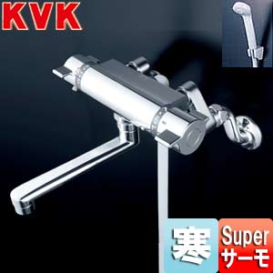 KVK 風呂場用水道の栓 壁 風呂桶・洗い場兼用 KF800Uつづき物 取替用サーモスタット付シャワー二階建てバス練り合わせる水栓 めっき遣りかた 冷ややかさ地 KF800WUT