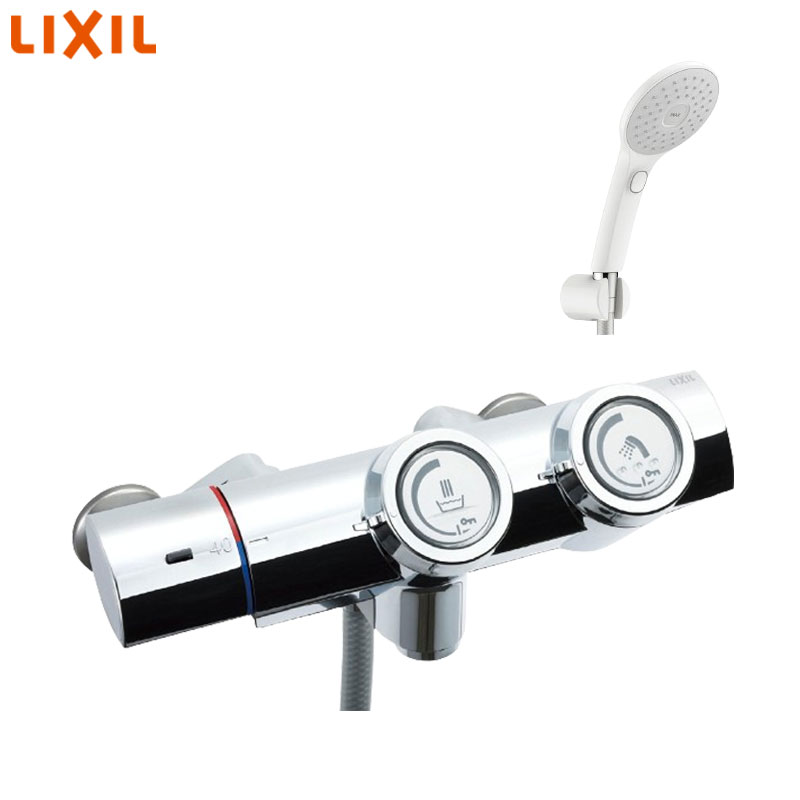 LIXIL ●風呂場用水道の栓 壁 洗い場専用 サーモスタット付シャワー2階建てバス組みあわせる水栓 うしろ押し式 エコアクアPlus 取り替えっこ付 冷ややかさ地 BF-HW156TNSJAM