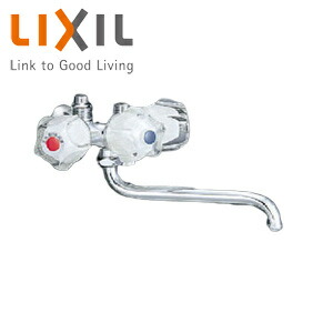 LIXIL 浴室用蛇口 壁 太陽熱温水器専用タイプ 一般水栓 太陽熱温水器用混合水栓 2ハンドル混合水栓 一般地 LF-412-G