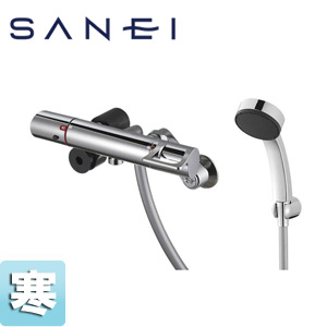 SANEI 浴室用蛇口 壁 シャワー専用 サーモスタット混合水栓 スパウトなし 寒冷地 SK1814K-N-13