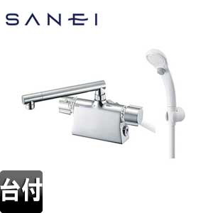 SANEI 風呂場用水道の栓 縦列 台 サーモデッキシャワー練り合わせる栓 スパウト200粍 押し並べて地 SK785DT2-13 浴室用設備-花・ガーデン・DIY-バス用水栓金具