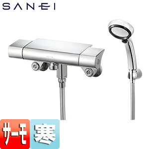 SANEI 浴室用蛇口 スット 壁 サーモスタット付シャワー混合水栓 一時止水 寒冷地 SK18502TK-13