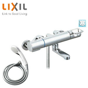 LIXIL 浴室用蛇口 クロマーレS 壁 洗い場専用 サーモスタット付シャワーバス混合水栓 エコフルシャワー 吐水口90mm 寒冷地 BF-KA147TNSG