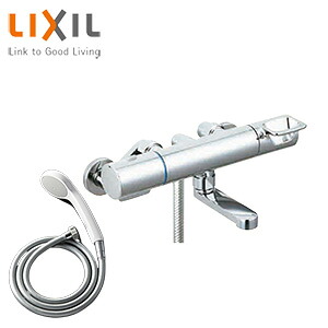LIXIL 浴室用蛇口 クロマーレS 壁 洗い場専用 サーモスタット付シャワーバス混合水栓 エコフルシャワー 吐水口90mm 一般地 BF-KA146TSG