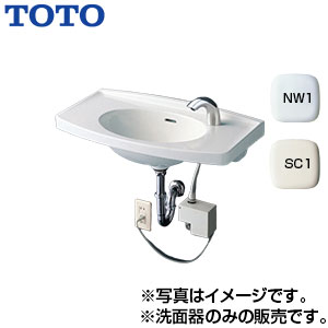 TOTO 洗面器単品 壁掛式 カウンター一体形 水栓取付穴径:φ28 右側1ヶ所 L270D