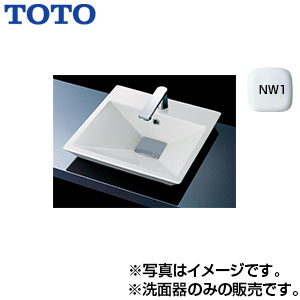TOTO 洗面器単品 ベッセル式 角形 水栓取付穴径:φ35 中央1ヶ所 ホワイト LS910CR#NW1
