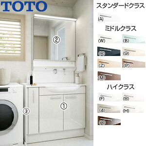 【貨物輸送無料】TOTO ●洗面かざり付ける台仕掛ける オクターブか細い 間口950粍 高さ1900粍 2枚扉 シャワー水栓 F1 1面鏡 タッチレスワイドLED 原則として地 LDSFM094BG3DN1-set1