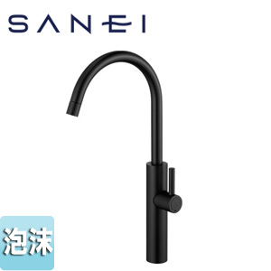 SANEI ●洗面用蛇口 台 単水栓 立水栓 スパウト168mm セラミック マットブラック 一般地 Y5475H-MDP-13