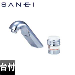 SANEI 洗面用蛇口 台 サーモ付自動洗面混合栓 整流 スパウト126mm 一般地 EK500-13
