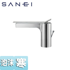 SANEI 洗面用蛇口 SUTTO 台 シングルレバー混合水栓 泡沫 ポップアップ式 スパウト170mm 引棒付 寒冷地 K4731PJK-13