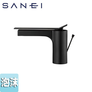 SANEI ●洗面用蛇口 SUTTO 台 シングルレバー混合水栓 泡沫 ポップアップ式 スパウト170mm 引棒付 マットブラック 寒冷地 K4731PJK-MDP-13