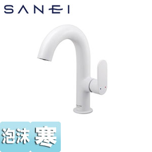 SANEI ●洗面用蛇口 MONOTON 台 シングルレバー混合水栓 泡沫 スパウト137mm 白練 寒冷地 K4781NJK-WJP-13