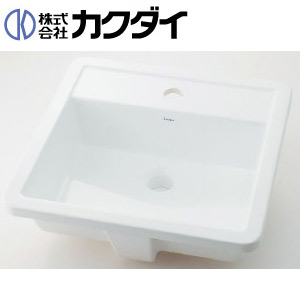 カクダイ 洗面器単品 アンダーカウンター式 角形 水栓取付穴径:φ35 中央1ヶ所 Luju 493-076|リフォームネクスト