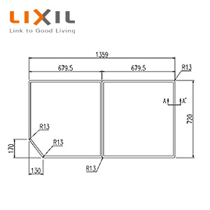 LIXIL ふろふた 組みふた 2枚組 720mm×680mm ホワイト グランザシリーズ用 浴槽部材 YFK-1475B(7)