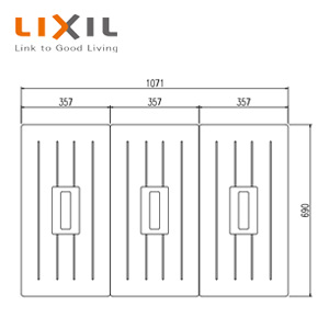 LIXIL ふろふた 組みふた 3枚組 690mm×357mm アイボリー ポリエックBL認定品 浴槽部材 TWB-110