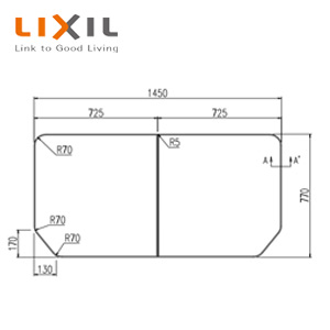 LIXIL ふろふた 組みふた 2枚組 770mm×725mm ホワイト サーモバスS用 浴槽部材 YFK-1580B(1)-D4