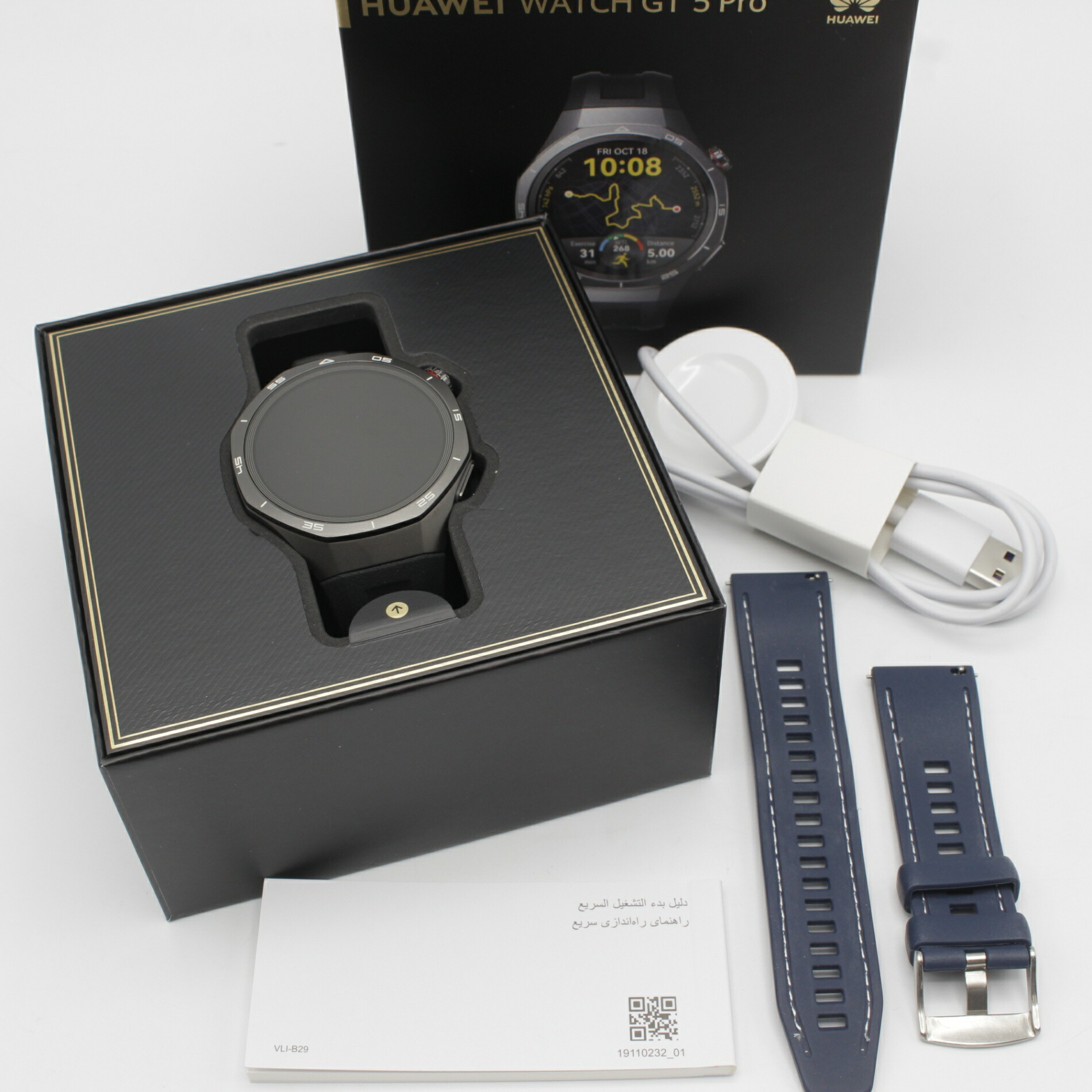 超美品　HUAWEI WATCH GT 5 Pro 46mm ブラック Huawei Watch GT5 PRO 46mm Black + Freebuds 5I White Gift Box
