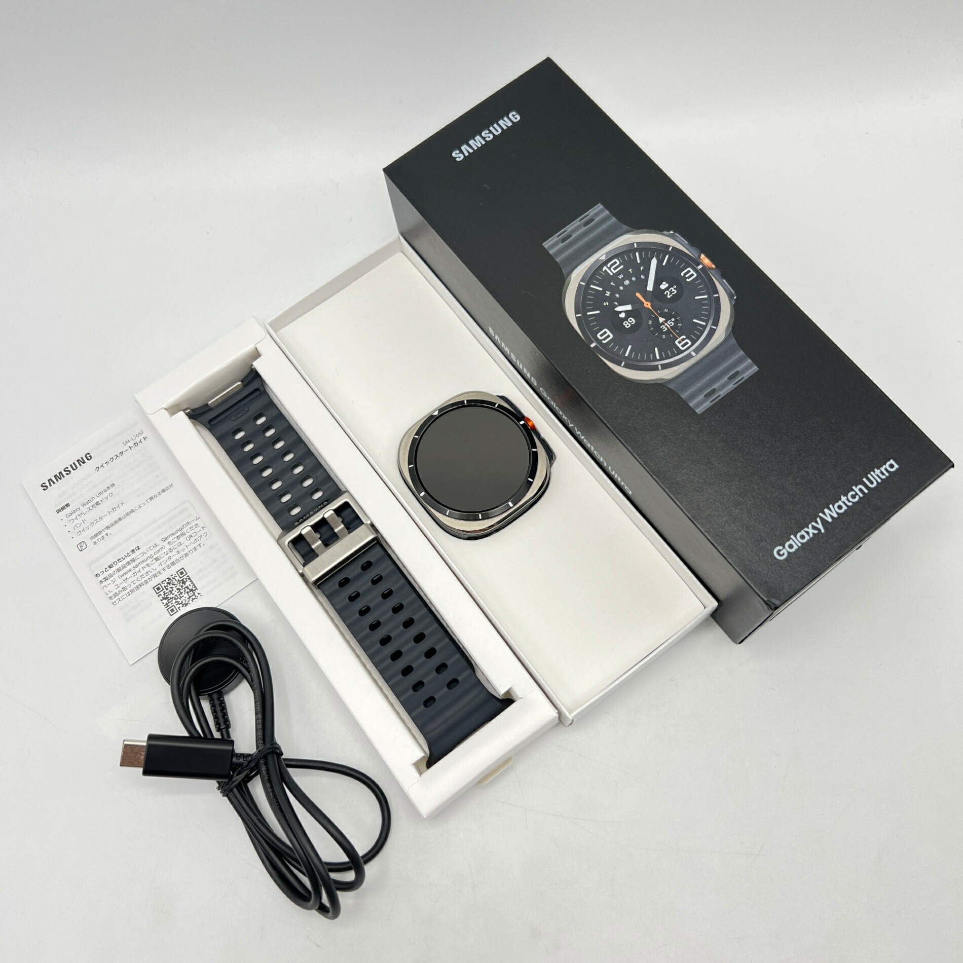 【百貨店SALE！押さえる引き換え証】【美品】SAMSUNG Galaxy Watch Ultra 47粍 SM-L705FZS5KDI チタニウムしろがね色 スマートウォッチ ギャラクシーウォッチ 本体 【中古】