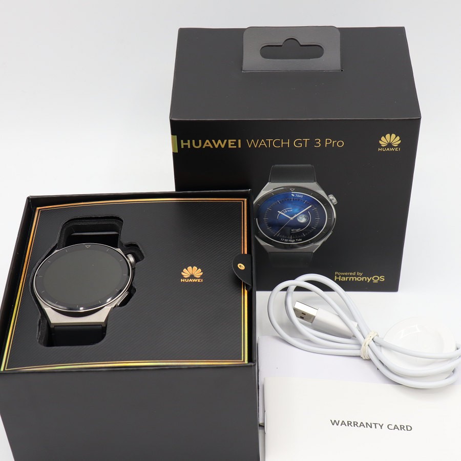 【百貨店SALE！押さえるクーポン券】【美品】HUAWEI WATCH GT3 Pro 46粍 ODN-B19 チタン 活動的模範例 黒いこと スマートウォッチ ファーウェイウォッチ 本体 【中古】