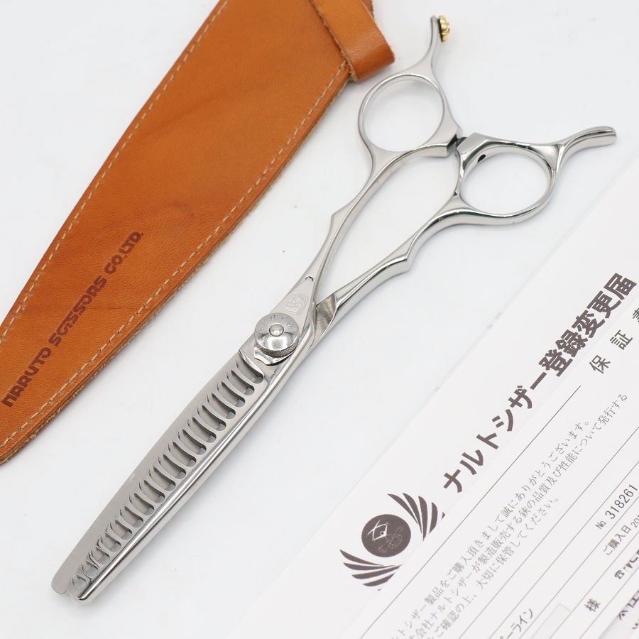 【お買い物マラソン限定クーポン】【美品】ナルトシザー 五梳きクーパーライン 無料修理3回あり セニング 6インチ メガネハンドル 18目 約60% 【中古】｜リファン店