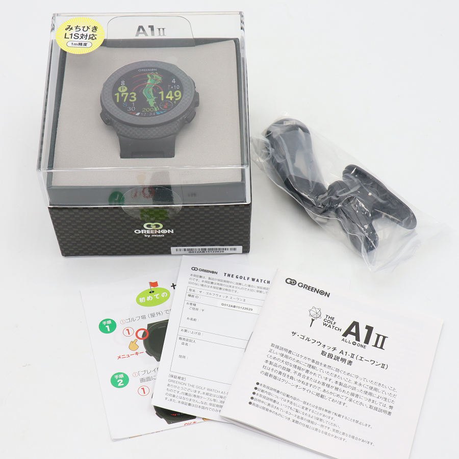 【百貨店SALE！押さえるクーポン券】【未当て嵌める/訳あり】GreenOn THE GOLF WATCH A1-2 G017 黒いこと MASA グリーンオン ザ・ゴルフウォッチ エーワン2 マサ ウオッチ 本体